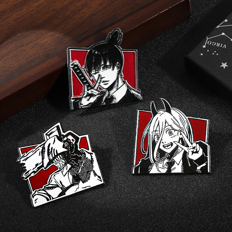 Chainsaw Man Anime Pins Kids Clothes Kawaii Enamel Pin Boys Girls Bag Cute Brooch Decoration Children Classic Toys Birthday Gift