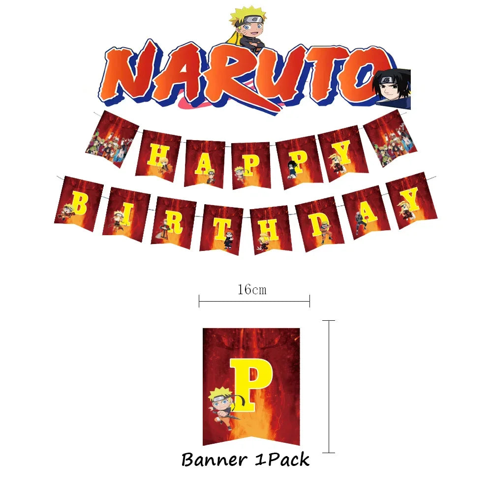 Narutoed Anime Toy Gift Party Supplies DIY Party Decoration Tableware Paper Plate Cup  Latex Foil Ballon Helium Globo Boy Family