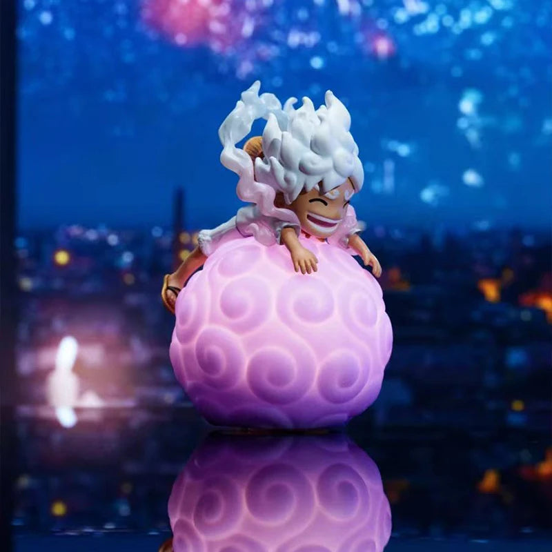 Anime One Piece Devil Fruit Night Light Nika Luffy Cute Figure  Robin Ace Chopper Voice-Controlled Night Light Desktop Ornament