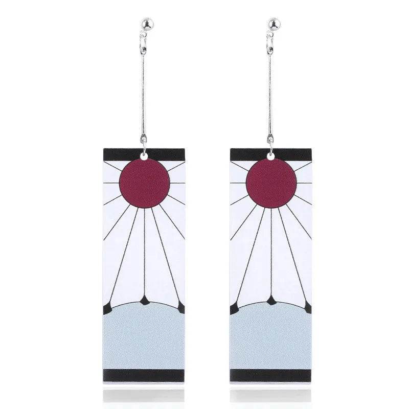 Creative Anime Acrylic Earrings For Women Demon Layer Butterfly Tanjiro Ear Drop Trendy Fans Cosplayer Jewelry Accessories Gifts
