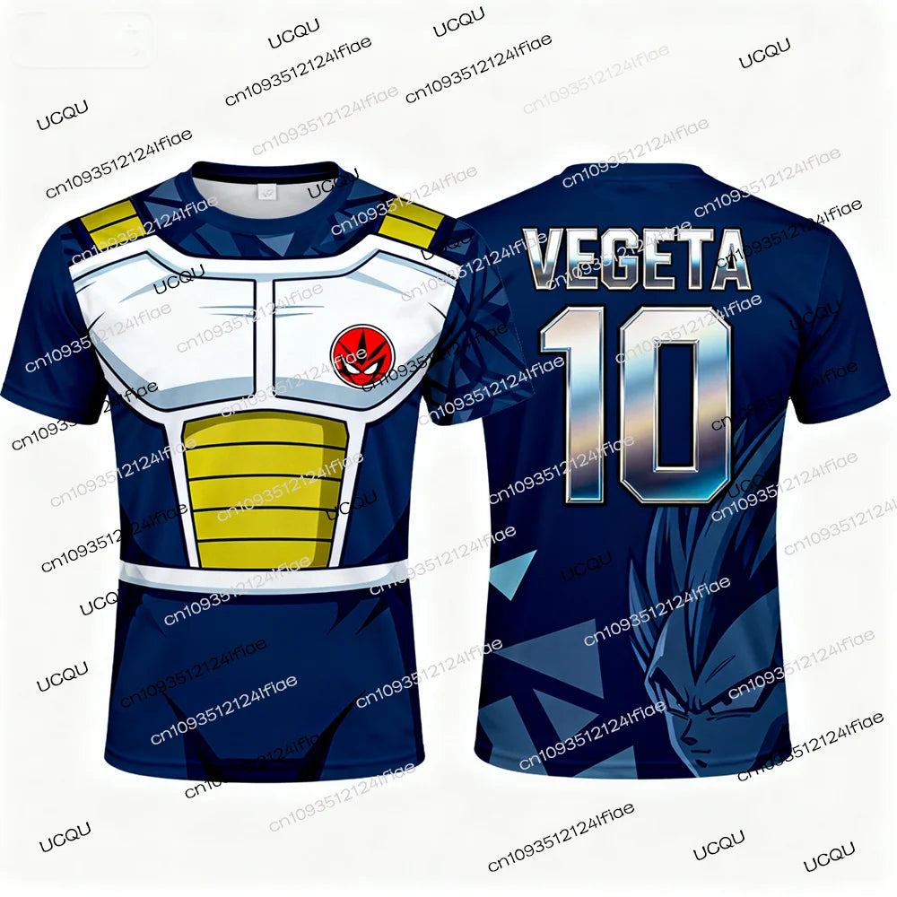 2026 Summer Dragon Ball Z Vegeta Football Jersey T-Shirt Kids Football Special Jersey Kit Adult Men/Women Anime Short Sleeve Y2k