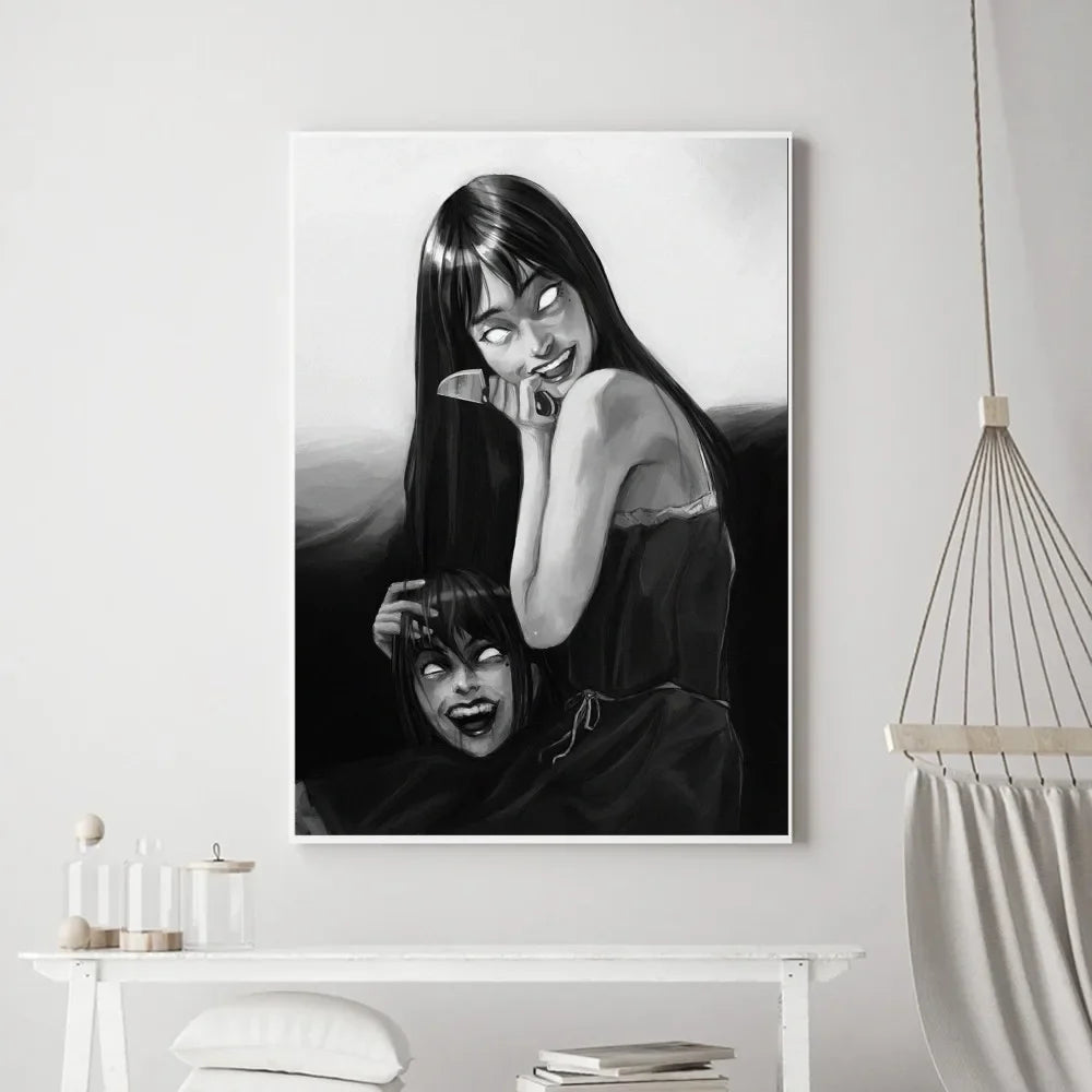 Hot Japan Anime Junji Ito Canvas Prints Poster Horror Thriller Dark Aesthetics Wall Art Home Decoration Art Poster Fans Gifts