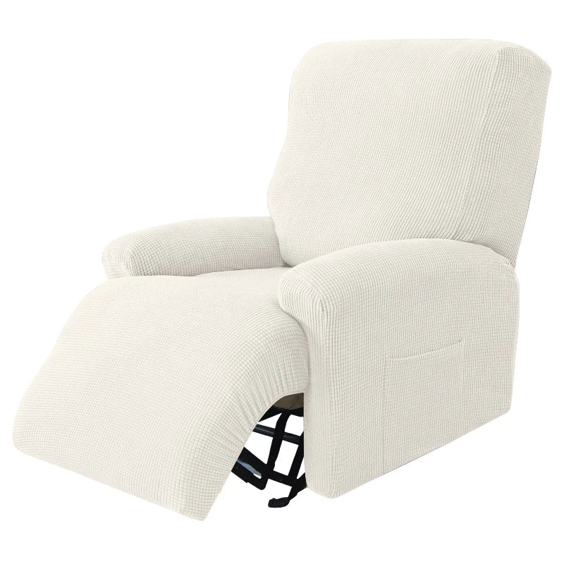 Recliner Sofa Cover Lazy Chair Solid Color Cushion Cover Stretch Spandex Couch Slipcovers Non Slip Armchair Slipcovers 4pcs/set