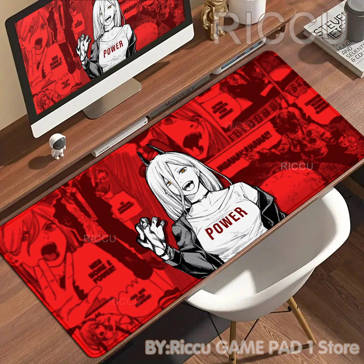 C-Chainsaw Man Mouse Pad non-slip Gaming Mouse pad Gamer E-Sports Mouse Mat Game Mechanical Keyboard XXL Desk Mat PC peripherals