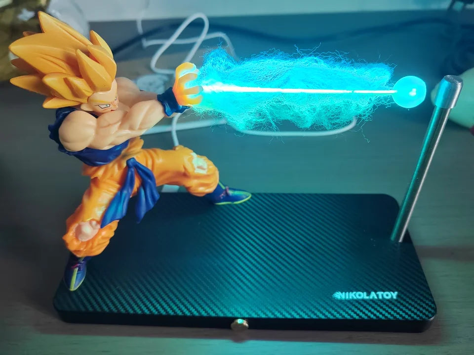 NIKOLATOY Dragon Ball Vegeta Magnetic Night Light Set Including Half-Body Statue LED Desk Lamp Collectible Anime Toy Fan Gift