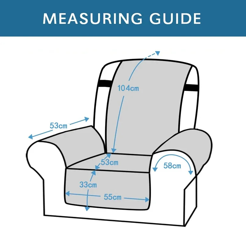 Anti-slip Recliner Chair Cover Solid Color Quilted Seat Slipcover Anti-wear Relax Armchair Coushion for Living Room Home