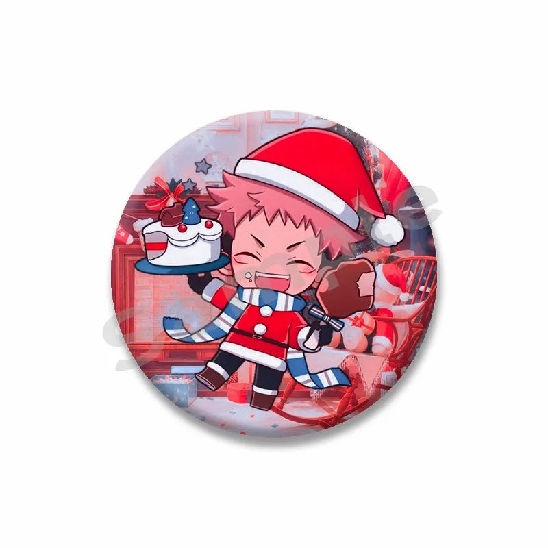 Anime Character Yuji Itadori Enamel Pins Tinplate Snap-in Brooches on Backpack Cartoon Cosplay Badge Accessories Jewelry Gifts