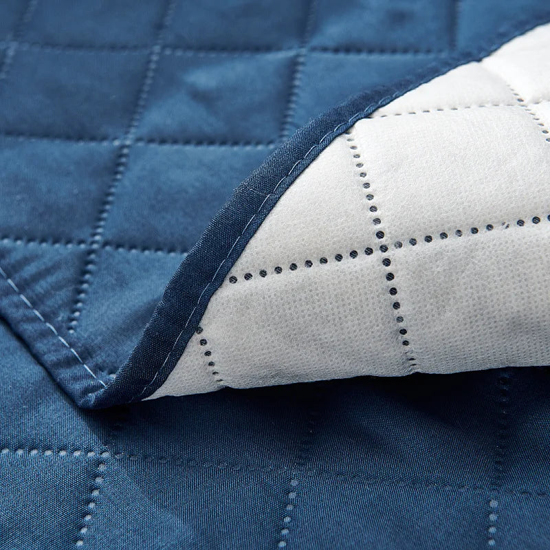 Anti-slip Recliner Chair Cover Solid Color Quilted Seat Slipcover Anti-wear Relax Armchair Coushion for Living Room Home