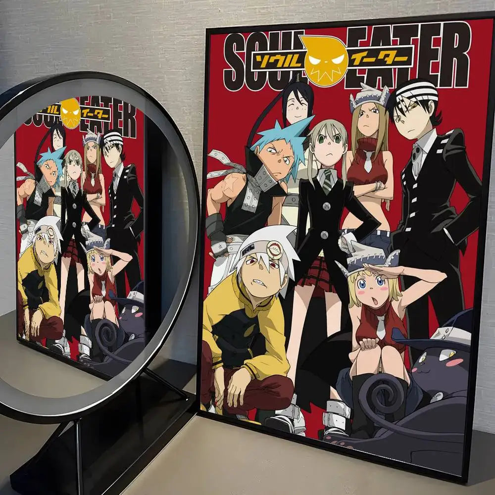 Popular Japanese Anime S-Soul Eater Poster High Quality Dorm Living Room Aesthetic Wall Decoration Painting Stickers Gift