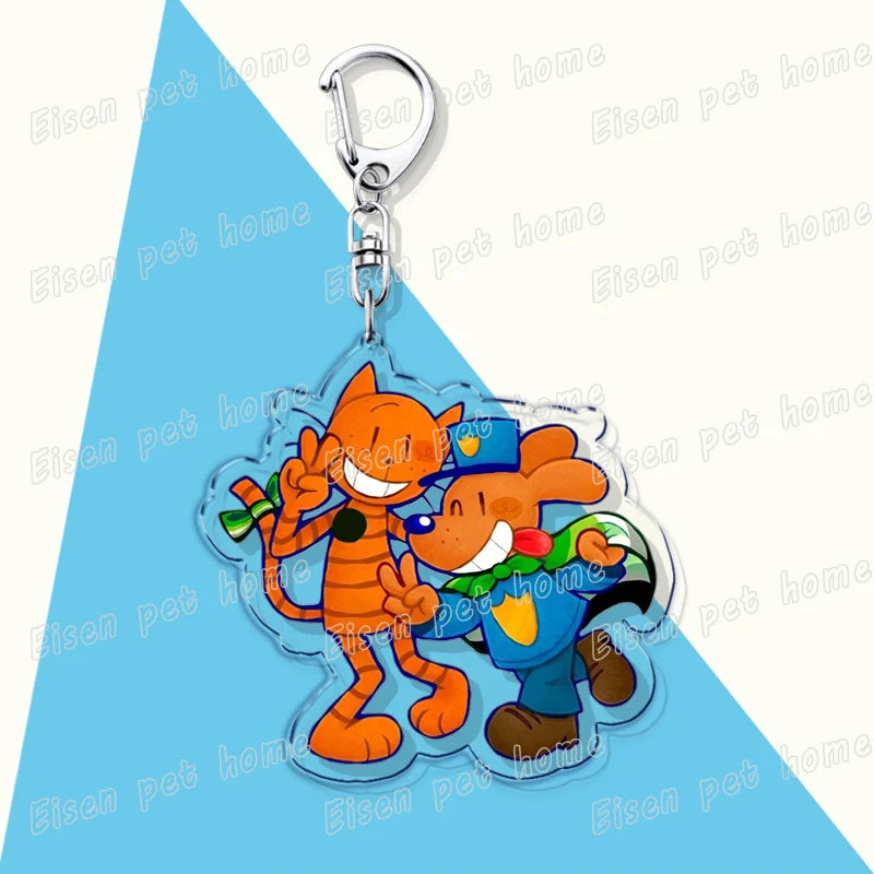 Popular Cartoon Dog Man and Cat Keychain for Accessories Bag Key Chain Ring Jewelry Fans Cute Anime Gifts Kids Children Keychain