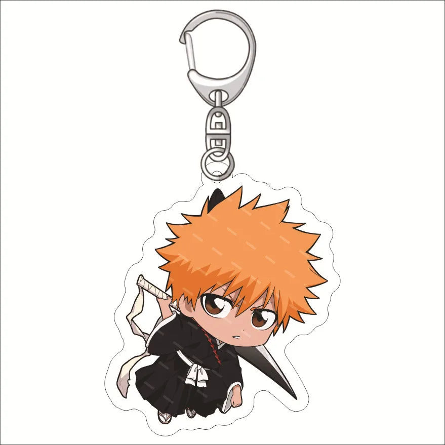 Anime BLEACH Acrylic Keychain Accessories Cartoon Character Cute Charm Bag Pendant Toys Friend Gift