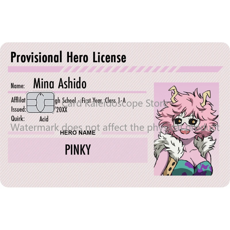 Anime My Hero Academia Student ID Series Redit Card Skin Sticker for VISA JCB Mastercard and Other Bank IC Card Decoration
