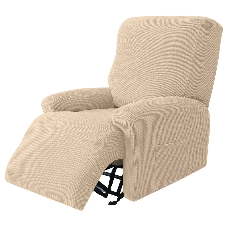 Recliner Sofa Cover Lazy Chair Solid Color Cushion Cover Stretch Spandex Couch Slipcovers Non Slip Armchair Slipcovers 4pcs/set