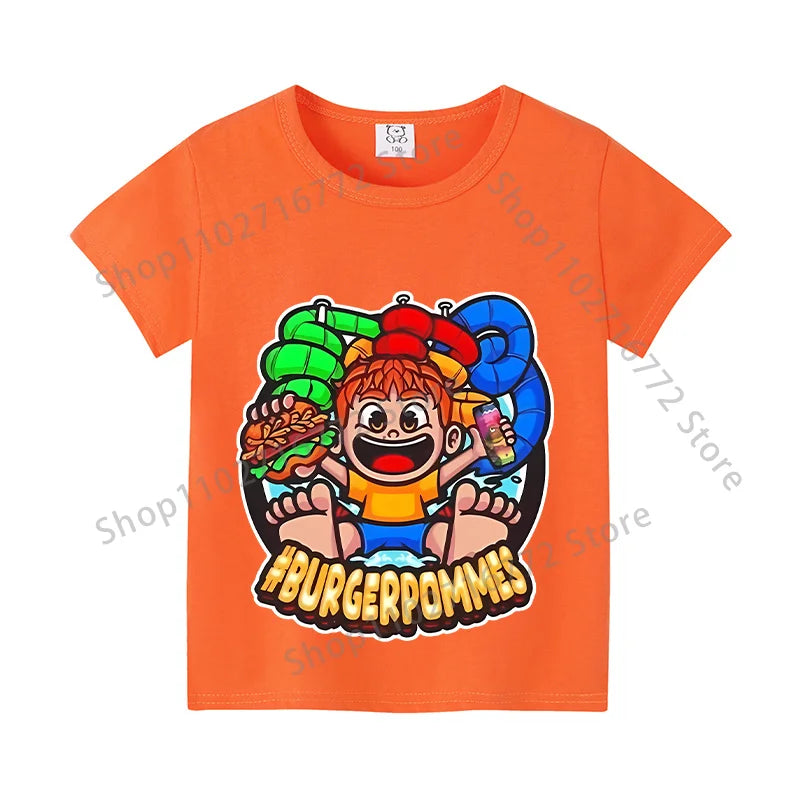 Burgerpommes Icrimax Kids T-shirt Children Clothes Boys Girls Cartoon Anime Graphic Print Clothing Fashion Cute Casual Tops Gift