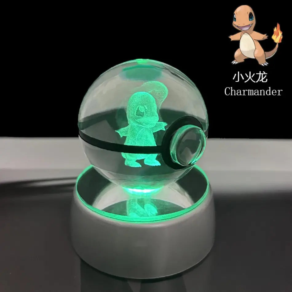Pokemon Pokeball LED Night Light – 3D Crystal Ball