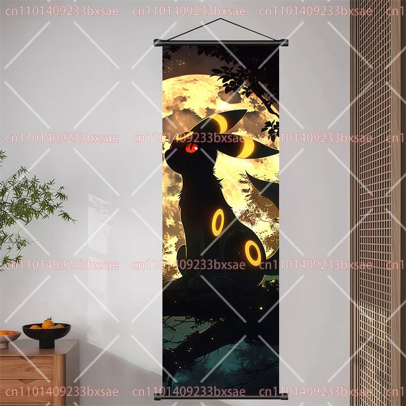 Anime Pokemon Pikachu Eevee Ampharos Charizard Bulbasaur Squirtle Poster Scroll Painting Theme Party Decoration Painting Gift