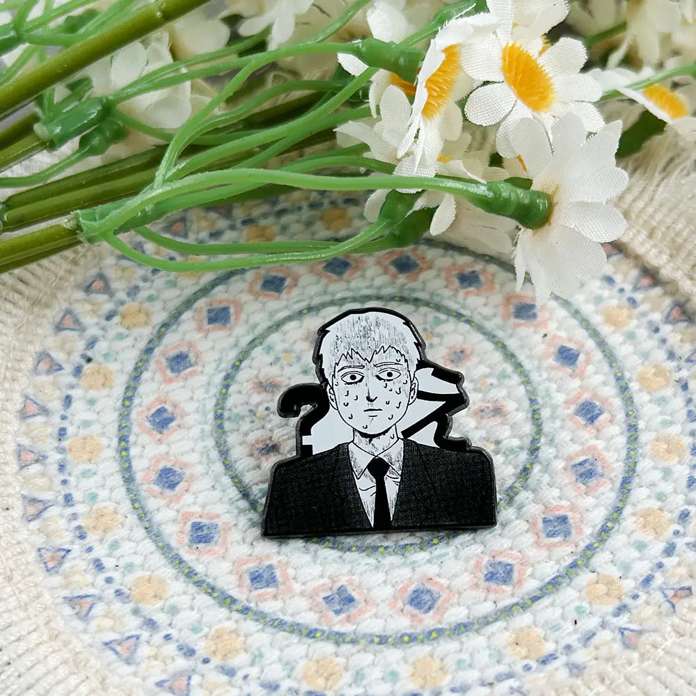 Horror Reigen Arataka Lapel Pin Mob Psycho100 Character Peripheral Badge Comic Brooch Fan Accessories Decoration