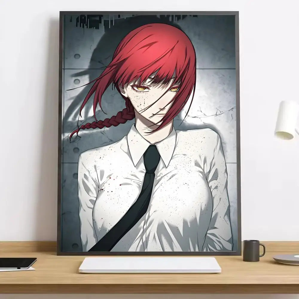 Makima Chainsaw Man Painting Calligraphy HD Canvas Poster living room bedroom bar aesthetic decoration