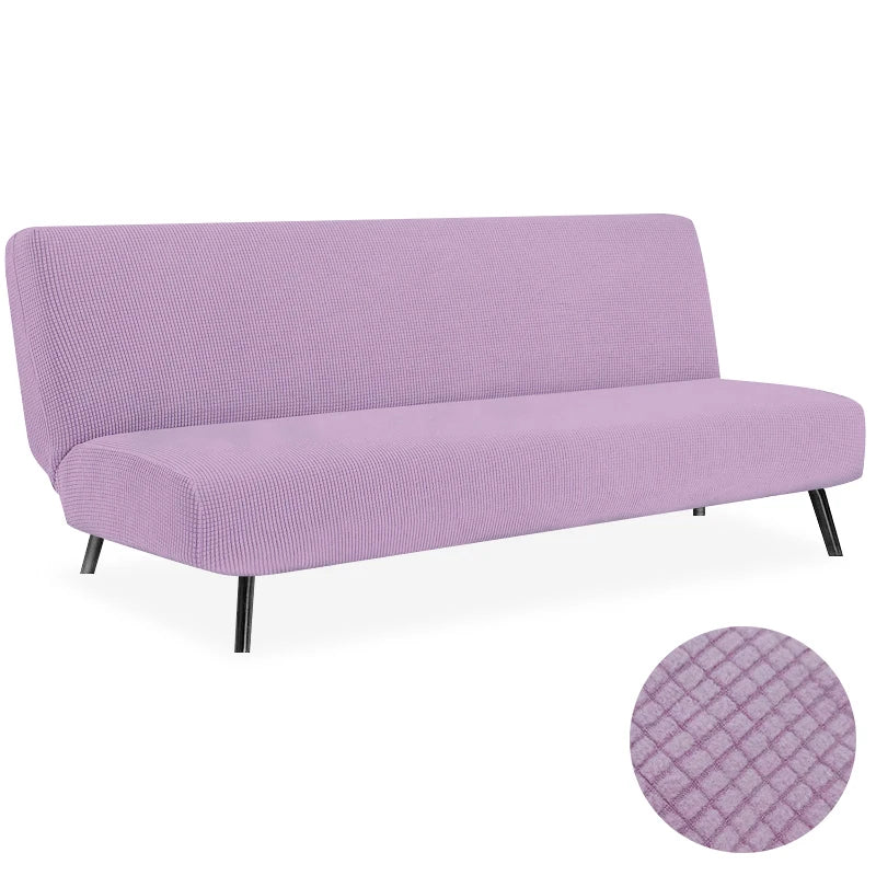 Polar Fleece Fabric Armless Futon Sofa Bed Cover Solid Without Armrest Big Elastic Folding Furniture home Decoration Bench Cover