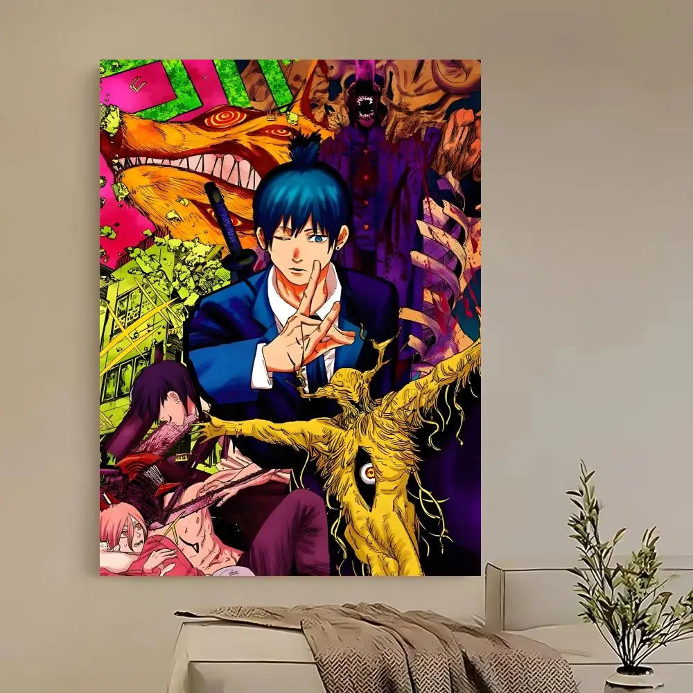 Anime Chainsaw Man Poster HD Self Adhesive Waterproof Ideal for Home Office Dorm Bedroom Great Gift
