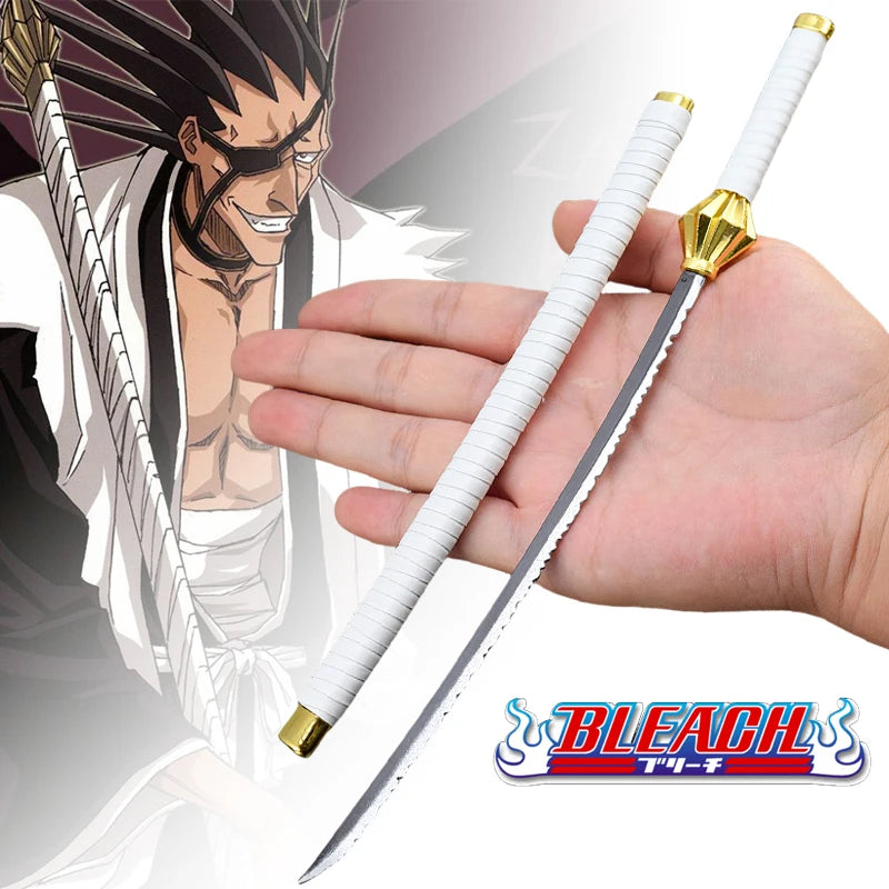 10inch Mini Bleach Katana Ichigo Sword Ninja Knife Iron Anime Bleach Kenpachi Japanese Katana Real Size Samurai Sword Toy Gifts