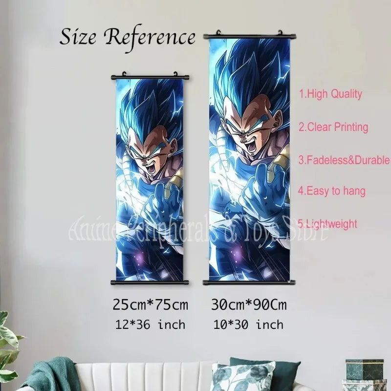 Printed Dragon Ball Poster Anime Wall Artwork Goku Pictures Bejīta Painting Canvas Super Saiyan Hanging Scrolls Home Room Decor