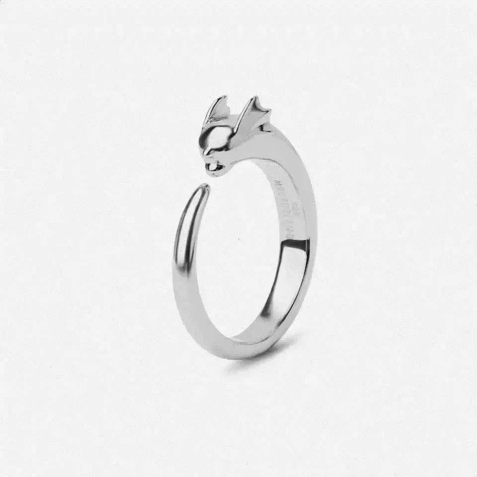 New Pokemon Litwick Dragonair 925 Silver Couple Ring Anime Fashion Cartoon Accessories Cospaly Peripherals Christmas Gifts