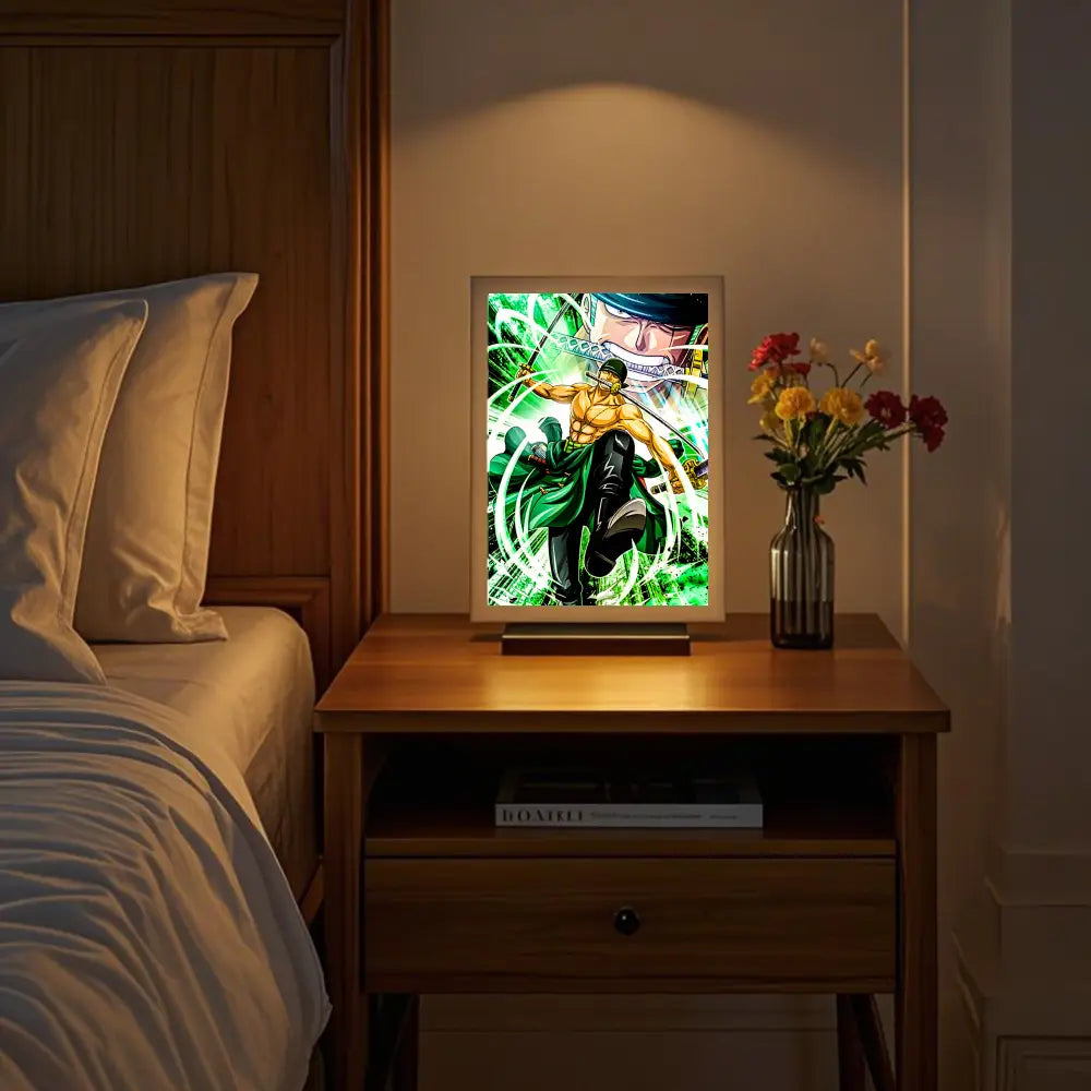 One Piece Luffy Zoro LED Moon Lamp – Anime Decor