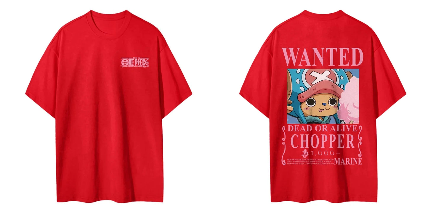 One Piece Men's Women's T-shirt Tony Tony Chopper Japan Anime Punk Tee Summer Spring Boy's Short Sleeves Parent-child Outfits