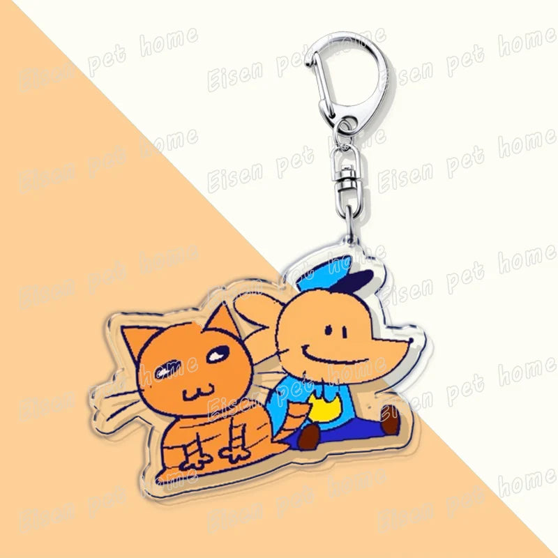 Popular Cartoon Dog Man and Cat Keychain for Accessories Bag Key Chain Ring Jewelry Fans Cute Anime Gifts Kids Children Keychain