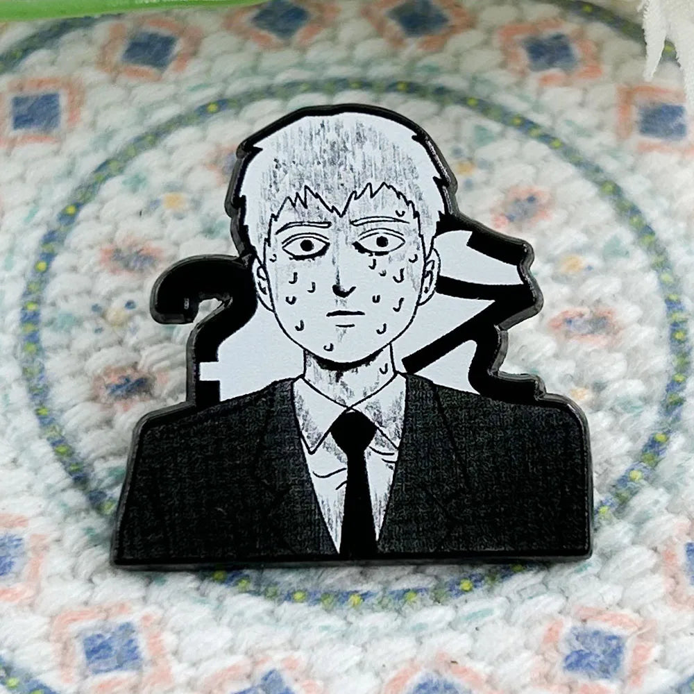 Horror Reigen Arataka Lapel Pin Mob Psycho100 Character Peripheral Badge Comic Brooch Fan Accessories Decoration