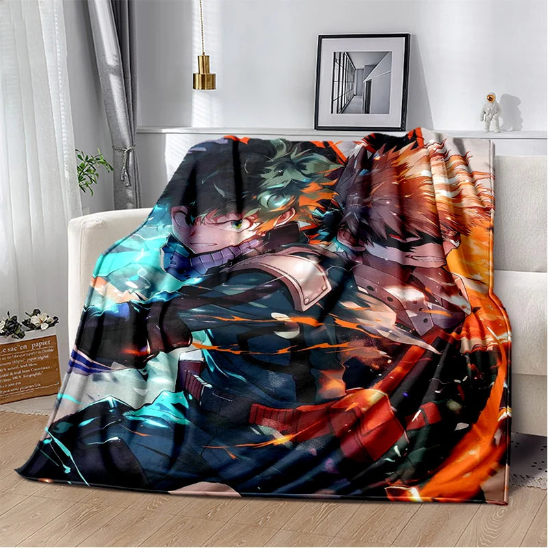 3D Cartoon My Hero Academia Deku Bakugou  Anime Blanket,Soft Throw Blanket for Home Bedroom Bed Sofa Travel Picnic Cover Kids