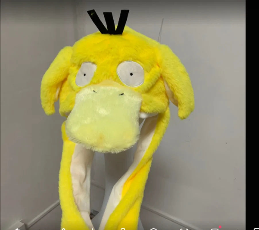 New Cartoon Cute Doll Pokemon Airbag Hat Pinch Ears Moving Hat Winter Warm Hat Children'S Christmas Gift