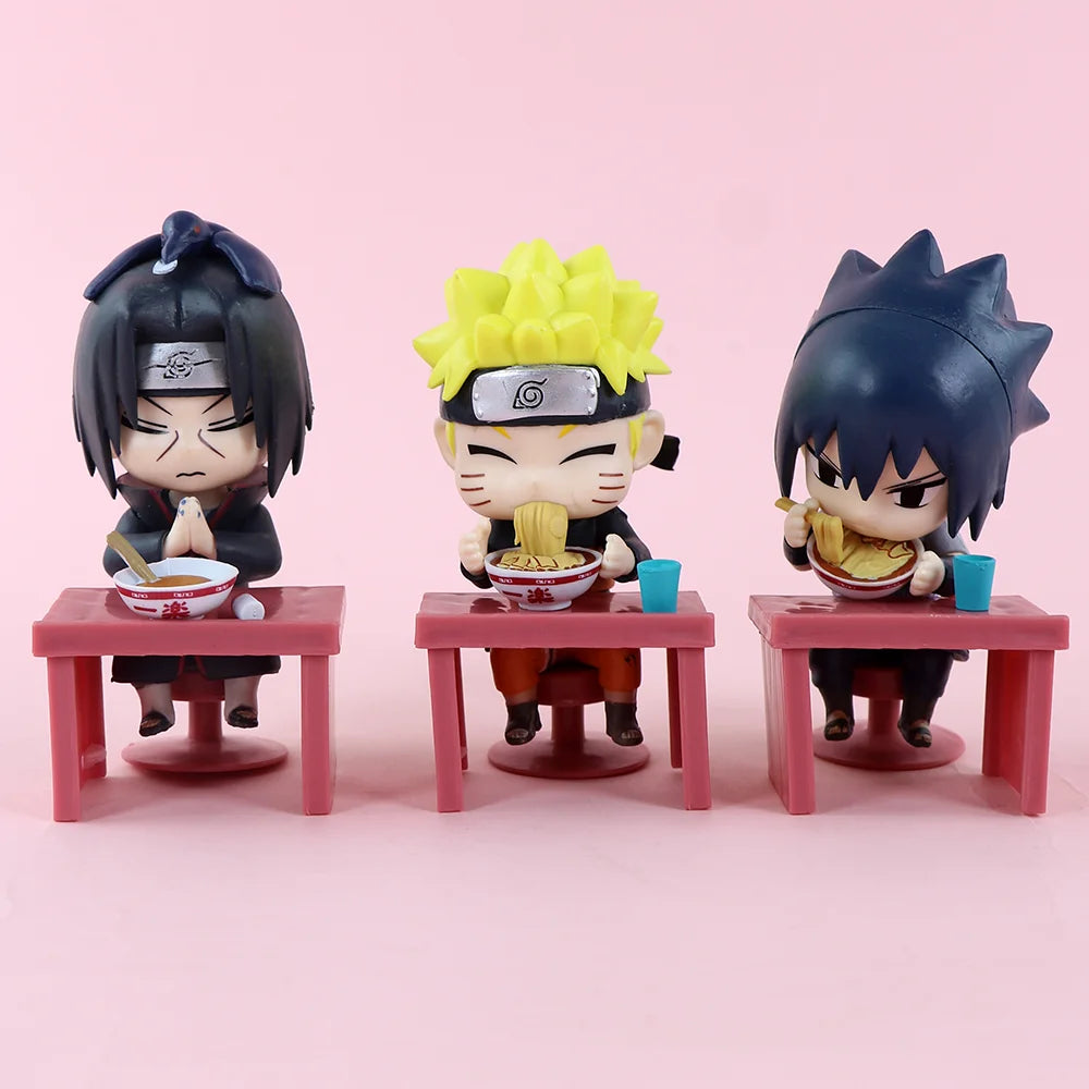 BanDai Blind Box | Naruto Shippuden Ramen Theme Blind Box Q Version Naruto & Sasuke Figures Desktop Ornament Anime Peripherals