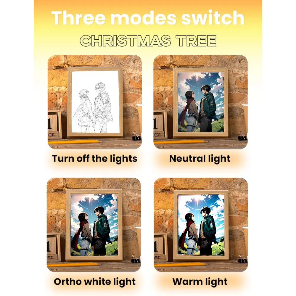Attack on Titan Moonlight LED Photo Frame – Bedroom Decor