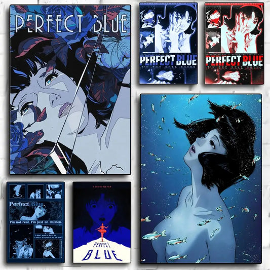 Anime P-perfect Blue Poster Modern PP Paper Wall Art Sticker Minimalist Decorative for Cafe Office Bar Home Wall Decor Gift
