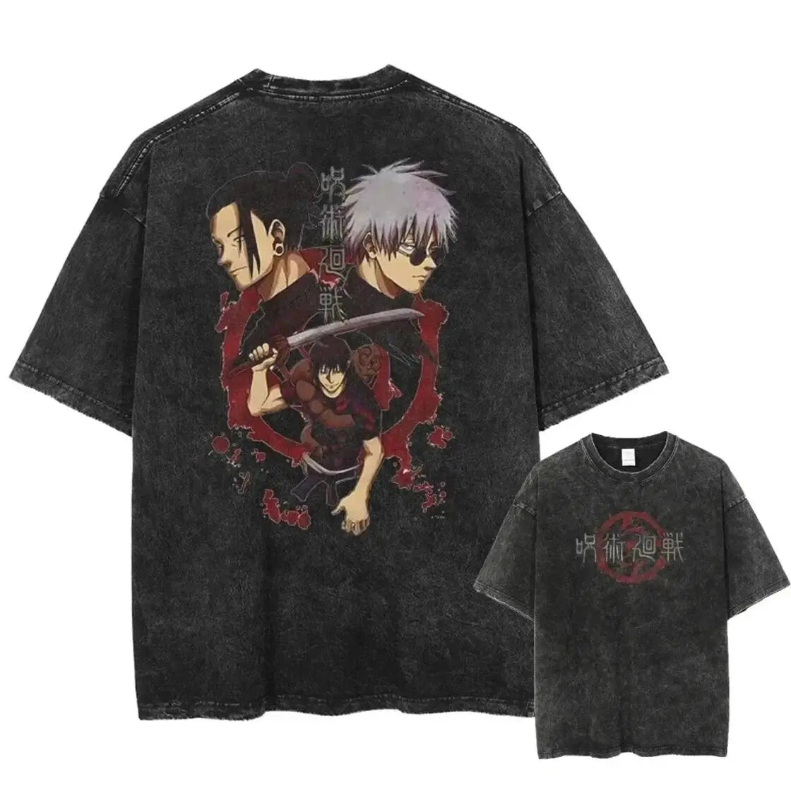 New Arrival Mens Clothes Tee Shirt Homme Graphic T-Shirts Men Tshirt for Men Ropa Hombre Jujutsu Kaisen Washed Camisetas