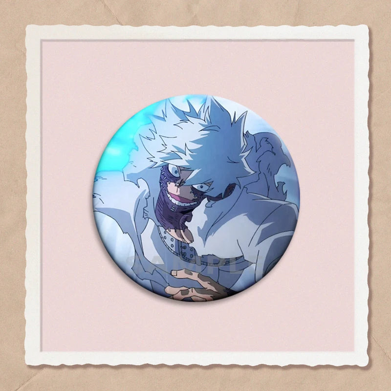 32/44/58mm Hot Anime My Hero Academia Dabi Button Pins Creative Brooches Cartoon Badge for Backpack Collar Decoration Gifts