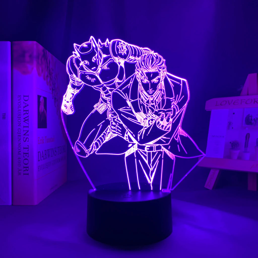 Anime JoJo Bizarre Adventure 3d Night Light Hol Horse for Bedroom Decor Light Birthday Gift for Him Manga Jojo Led Lamp