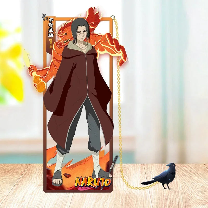 Anime Naruto Metal Bookmarks Cartoon Sasuke Itachi Kakashi Action Figures Collection Card Book Marks Toys for Children Gifts