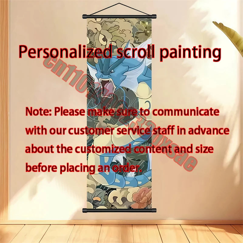 Printed Pokemon Poster Anime Wall Artwork Gengar Pictures Charizard Painting Canvas Pikachu Hanging Scrolls Home Room Decor