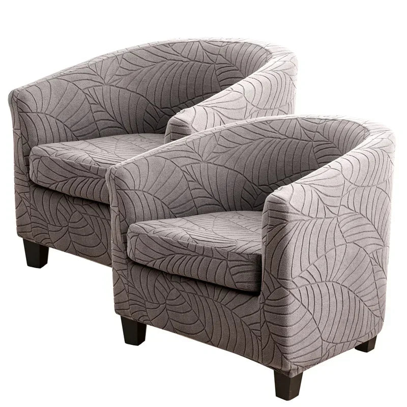 Leaves Jacquard Tub Chair Cover Anti-dirt Stretch Armchair Slipcover All-inclusive Single Club Sofa Cushion for Living Room