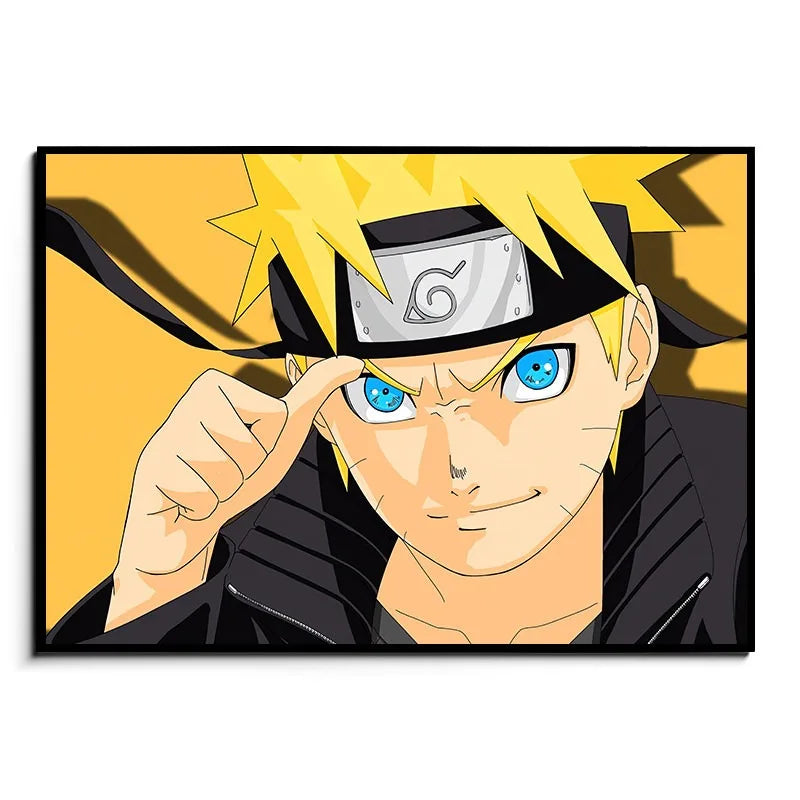 Japanese Anime Naruto Uzumaki Frameless Canvas Core Print - HD Poster Home Decor for Living Room Bedroom Anime Peripheral