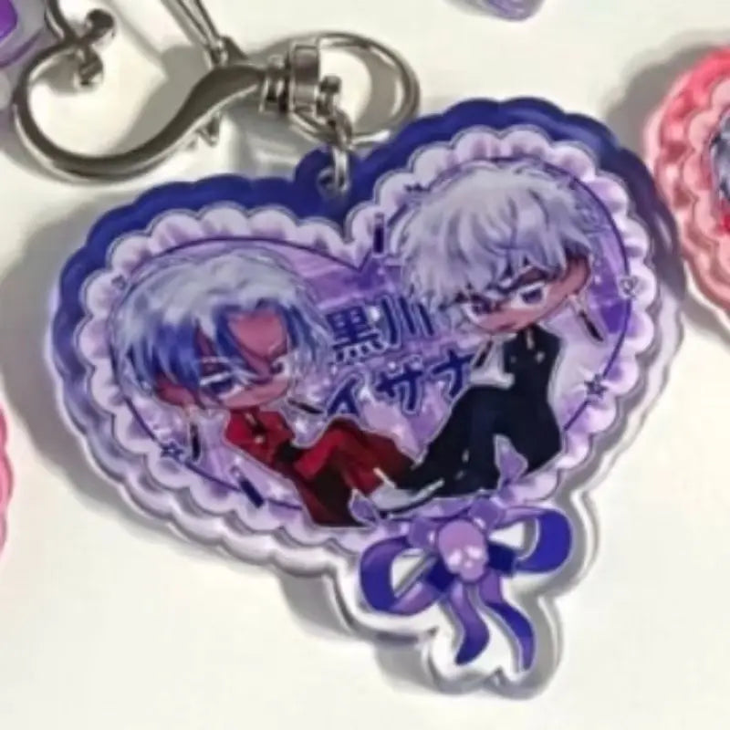 5styles Anime Tokyo Avengers Peripherals Heart-shaped Keychain Haruchiyo Sanzu Acrylic Keychian Keisuke Baji Accessory Toys Gift