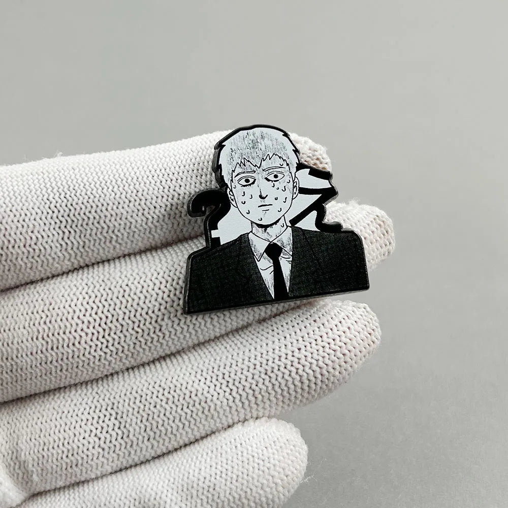 Horror Reigen Arataka Lapel Pin Mob Psycho100 Character Peripheral Badge Comic Brooch Fan Accessories Decoration