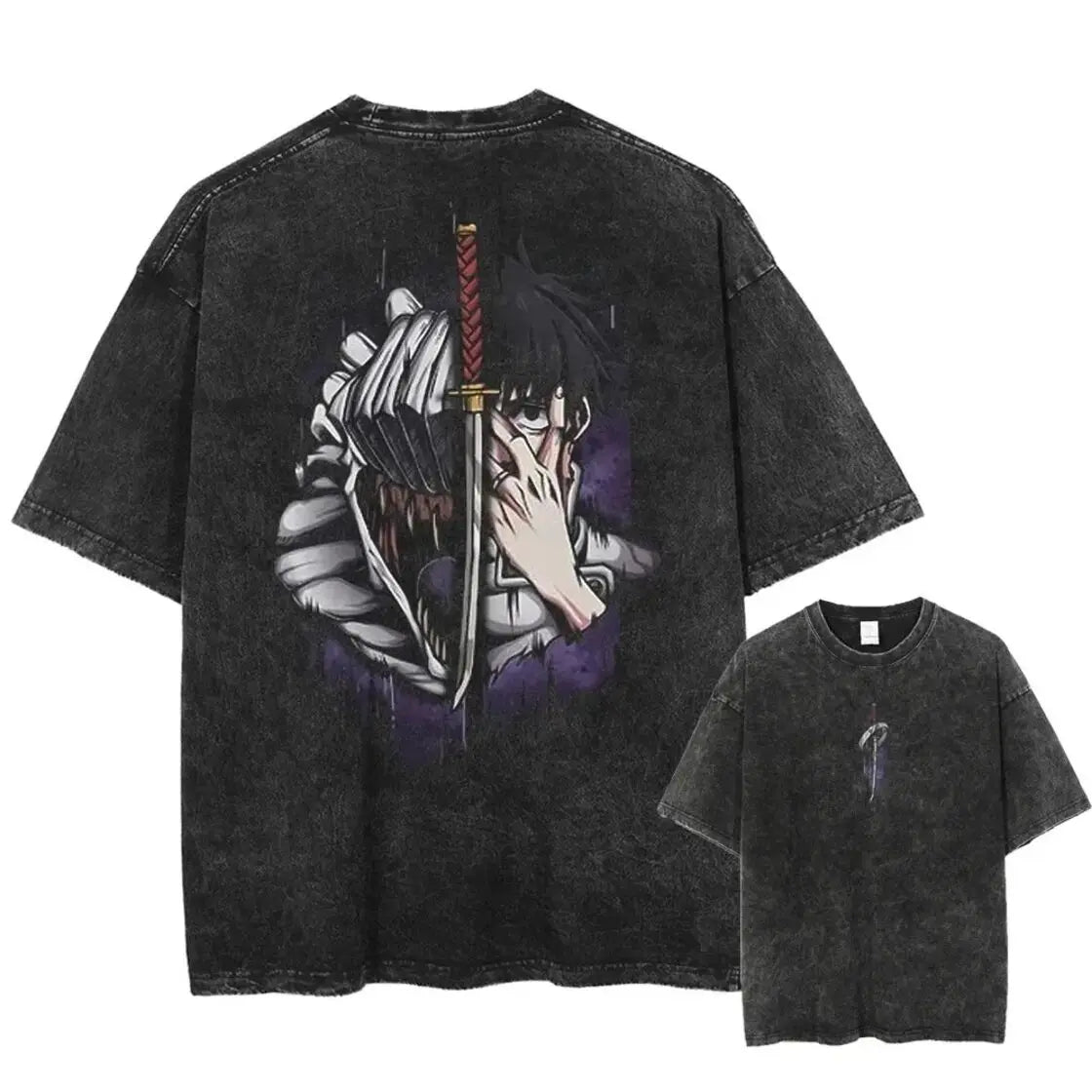New Arrival Mens Clothes Tee Shirt Homme Graphic T-Shirts Men Tshirt for Men Ropa Hombre Jujutsu Kaisen Washed Camisetas