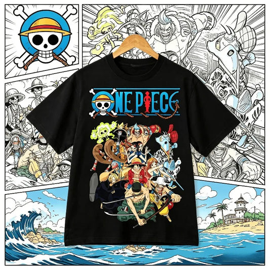 One Piece Japanese Anime Printed Men's T-Shirt Roronoa Zoro Boy Children's Harajuku Short Sleeve Kids Luffy T-shirt Clothing