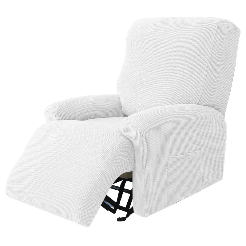 Recliner Sofa Cover Lazy Chair Solid Color Cushion Cover Stretch Spandex Couch Slipcovers Non Slip Armchair Slipcovers 4pcs/set