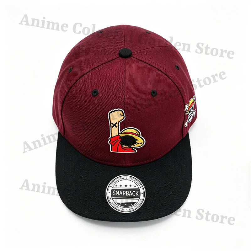 One Piece Embroidery Baseball Cap for Men Women Anime Cartoon Hip Hop Flat Caps Male Female Summer Fashion Sunshade Hats Gifts