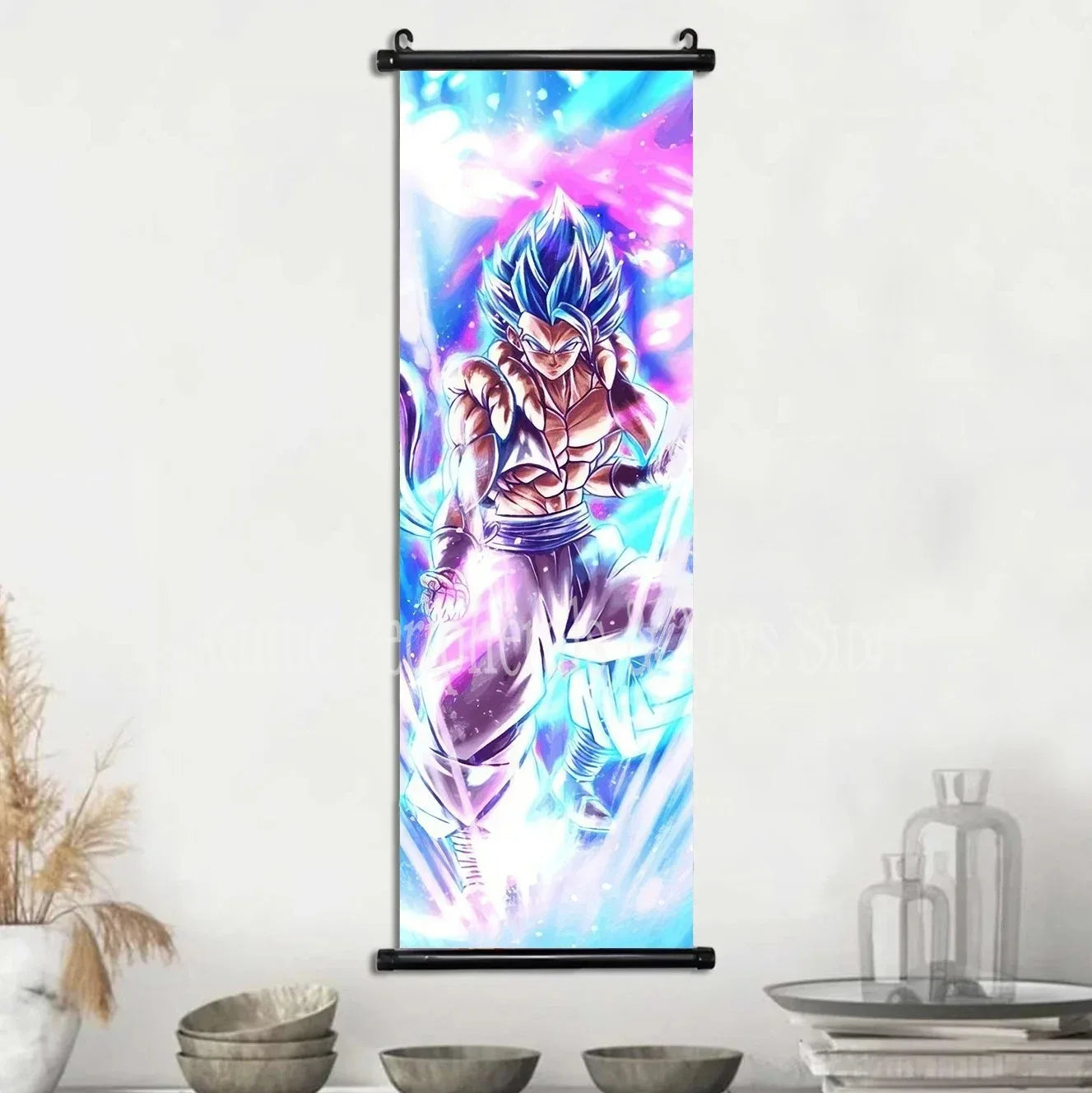 Printed Dragon Ball Poster Anime Wall Artwork Goku Pictures Bejīta Painting Canvas Super Saiyan Hanging Scrolls Home Room Decor